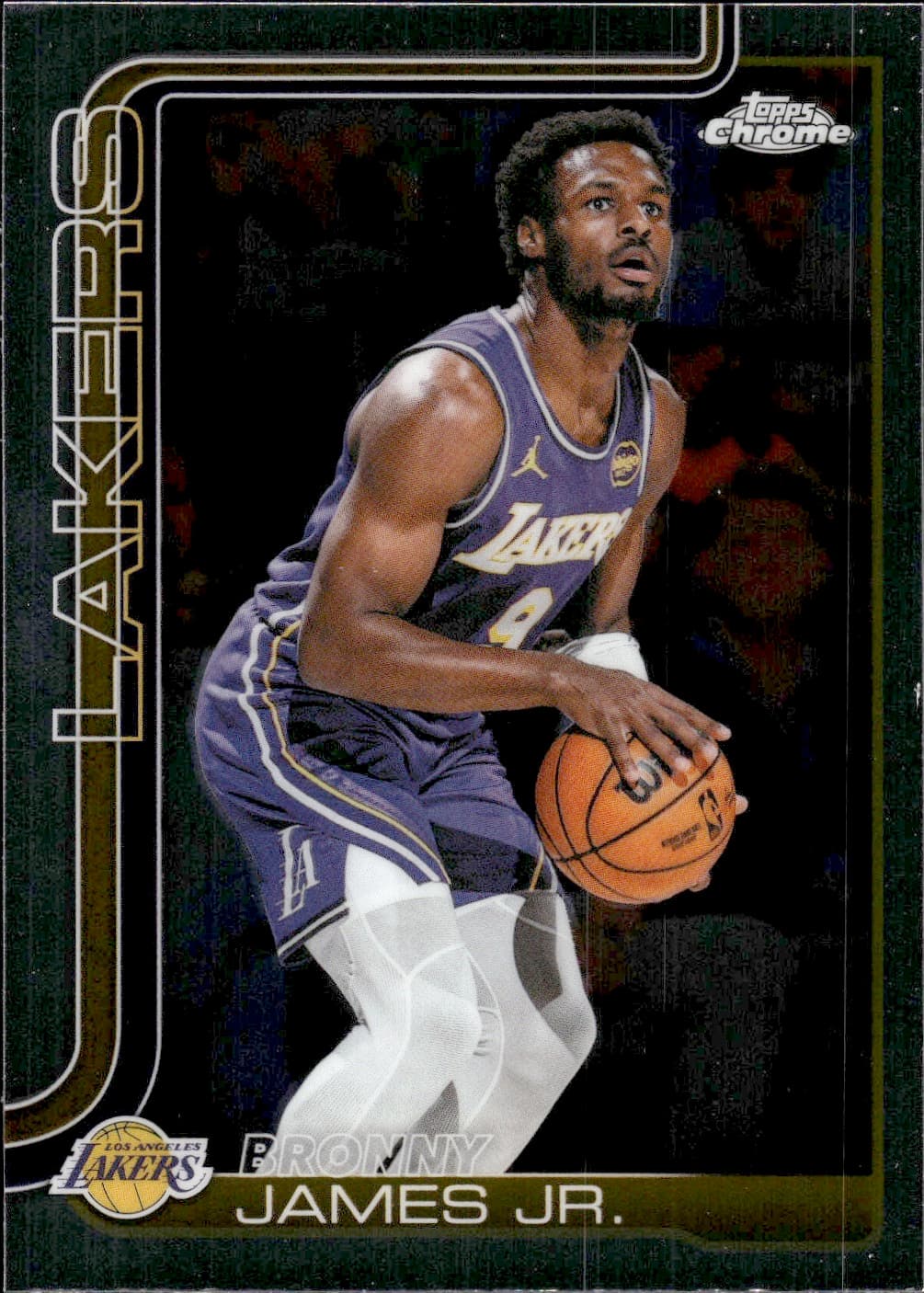 Bronny James Jr. Topps Chrome card scanned with MyCardFlow